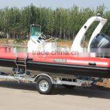 Made in China Hot Sale Red Color 580B Fiberglass Inflatable Boat With CE Certification thumbnail-1