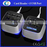 Card Reader And ABS Plastic Mini USB 2.0 Hub Cube thumbnail-4