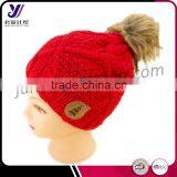 Customized Winter Wool Felt Acrylic Knit Hats With Fur Pom Pom Factory Professional Manufacturer Sales(can be Customized) thumbnail-1