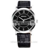 2015 Latest Rose Golden Case Slim Leather Wrist Watch for Men thumbnail-5