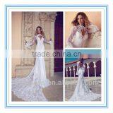 Fashion V-Neckline Long Sleeve Mermaid Lace Long Sleeve Wedding Gown Latest Bridal Wedding Gowns (WDJV-1007)                        
                                                Quality Choice