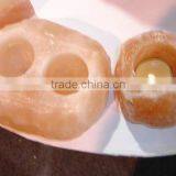 Rock Salt Tea Lights Candleholder