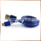 Blue 8 Pin Lightn Cable Braided Transparent Charger Cable
