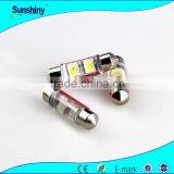 Factory supplier 39mm 2smd 5050 canbus festoon c5w led car internal light / ceiling light