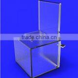 Frosted Acrylic Ballot Box With a Lock and Sign Header