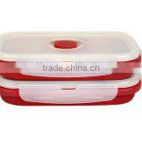 Oven Safe Foldable Red Silicone Food Container Set of 2 thumbnail-2