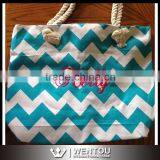Wholesale Chevron Beach Tote Monogram Bags thumbnail-5