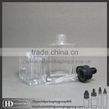 free samples 15ml 30ml clear black rectangular glass dropper bottle eliquids dripper bottles for