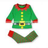Christmas Santa Claus Long Sleeved T-shirt ELK Reindeer Printed Striped Pants Two-Piece Suit Pyjamas Sleepwear Homewear Cotton thumbnail-3