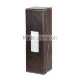 Chinese Factories Wholesale Custom Luxury Single Bottled Wine Box, Leather Brown Beautiful Gift Box