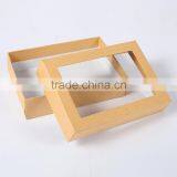 Lid and Base Gift Packaging Brown Paper Box With Clear Window