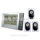 Best Selling Weather Station With Digital Alarm Clock Indoor/Outdoor Thermometer Hygrometer 3 Transmitter thumbnail-1