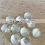 White Mop Cabochons With Epoxy Resin