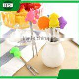 Silicone Stainless Steel Ceramic Tableware Cartoon Sea Animal Fruit Fork Set thumbnail-3