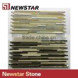 Newstar Black Random Strip Bamboo Tile Crystal Glass Bathroom Mosaic thumbnail-4