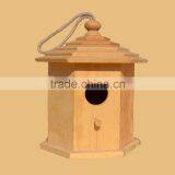 Wooden Bird House With Water Hyacinth Roof thumbnail-1