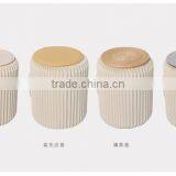Creative Paper Furniture,Portable Small Stool,Pure Manual Round Stool Folding Stool (cream-colored) thumbnail-3