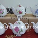 ceramic flower round shape pot big tea pot ceramic arabic tea pot