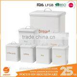 Airtight Retro Enamel Steel Bread Bin Biscuit Tin Tea/Coffee/Sugar Canisters Set of 5 thumbnail-3