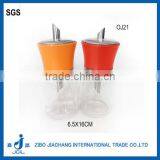 Mini Clear Cylinder Glass Cruet Bottle With Spout thumbnail-1