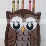 Hot Sell Wooden Owl Crayon Holder Hand Painted and Can be Customized Made in China thumbnail-1