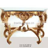 French Style Console Table With Green Marble Top thumbnail-1