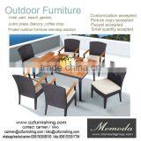 9035Polywood Garden Dining Sets Plastic Wood Outdoor Table and Stacking Chairs thumbnail-1