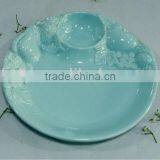 High Quality Ceramic Wholesale Round Divided Plate thumbnail-1