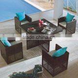 Cube Rattan Outdoor Dining Table and 4 Chairs thumbnail-1