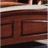 Imported Malaysian Rubberwood Bedroom Furniture Set Walnut Painting Bed With Pine Bedboard thumbnail-2