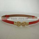 Wholesale Colourful Flower Pattern Buckle Sex Women Lady Thin PU Waist Belt thumbnail-6