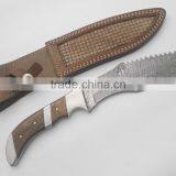 CUSTOM HAND MADE DAMASCUS STEEL KNIVES 12 INCH OVERALL 7 INCH DX BLADE WOODEN HANDLE thumbnail-1
