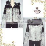 Fashion Padded Jeans Cotton Jacket With Hood for Lady thumbnail-1