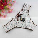 Stock Summer Style Green Flower Comfortable Green Flower Print Cotton Sey G String Women Cotton Low Waist Thongs Underwear Brief thumbnail-1