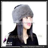 CX-E-29D Knitted Mink Fur Scarf And Snood Girls Fashion Hairband