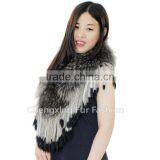 CX-B-60B Black Raccoon Fur Modern Women Fur Shawl thumbnail-2