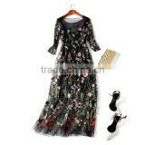 Maxnegio Maxi Dress Woman Long Sleeve Embroidery Guinea Brocade Women Casual Dress thumbnail-6
