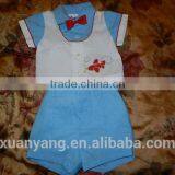 Short Sleeve Three Pieces 100% Cotton High Quality Infant Baby Boy Child Bowtie Gentleman Clothing Summer Wear It Spring Season thumbnail-1