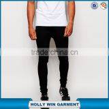 Pure Black Super Extreme Skinny Jogger Sweatpants for Man