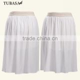 Western style elegant high waits women's midi skirt white skirt