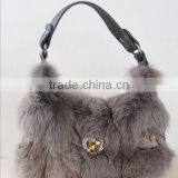 2016 New Arrival Fashion Factory Price Real Silver Fox Fur Lady Handbag thumbnail-3