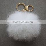 Myfur Newest Design Cute Eyes Monster Fox Fur Pom Pom Keychain Pendant thumbnail-3