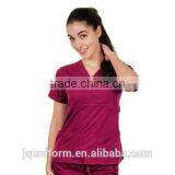 Women's UltraSoft Mock Wrap Scrub TOP Medical Nursing Uniform V-Neck 2-Pockets thumbnail-4