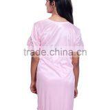 Women Night Wear Fabric Satin Pink thumbnail-3
