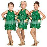 2016 New Design -kids Western Forest Green Features Glitter Sleeveless Dress thumbnail-1