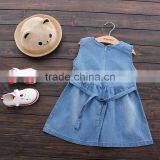 Wholesale Summer Short Sleeve Cotton Donim Baby Girl Dress Frocks thumbnail-2