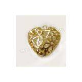 Heart Hollow Brass Pendant With Rhinestone Inside Wholesale From China Beads Factory thumbnail-1