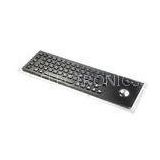 Black Stainless Steel Kiosk Metal Keyboard With Trackball , Industrial Computer Keyboard