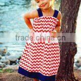 Girls Patriotic Halter Dress Red White and Blue 4th of July Dress Kids Memorial Day Dress
