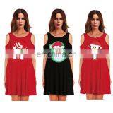 Girls Christmas Ugly Santa Claus Short Women Strapless Dresses One Piece Outfit